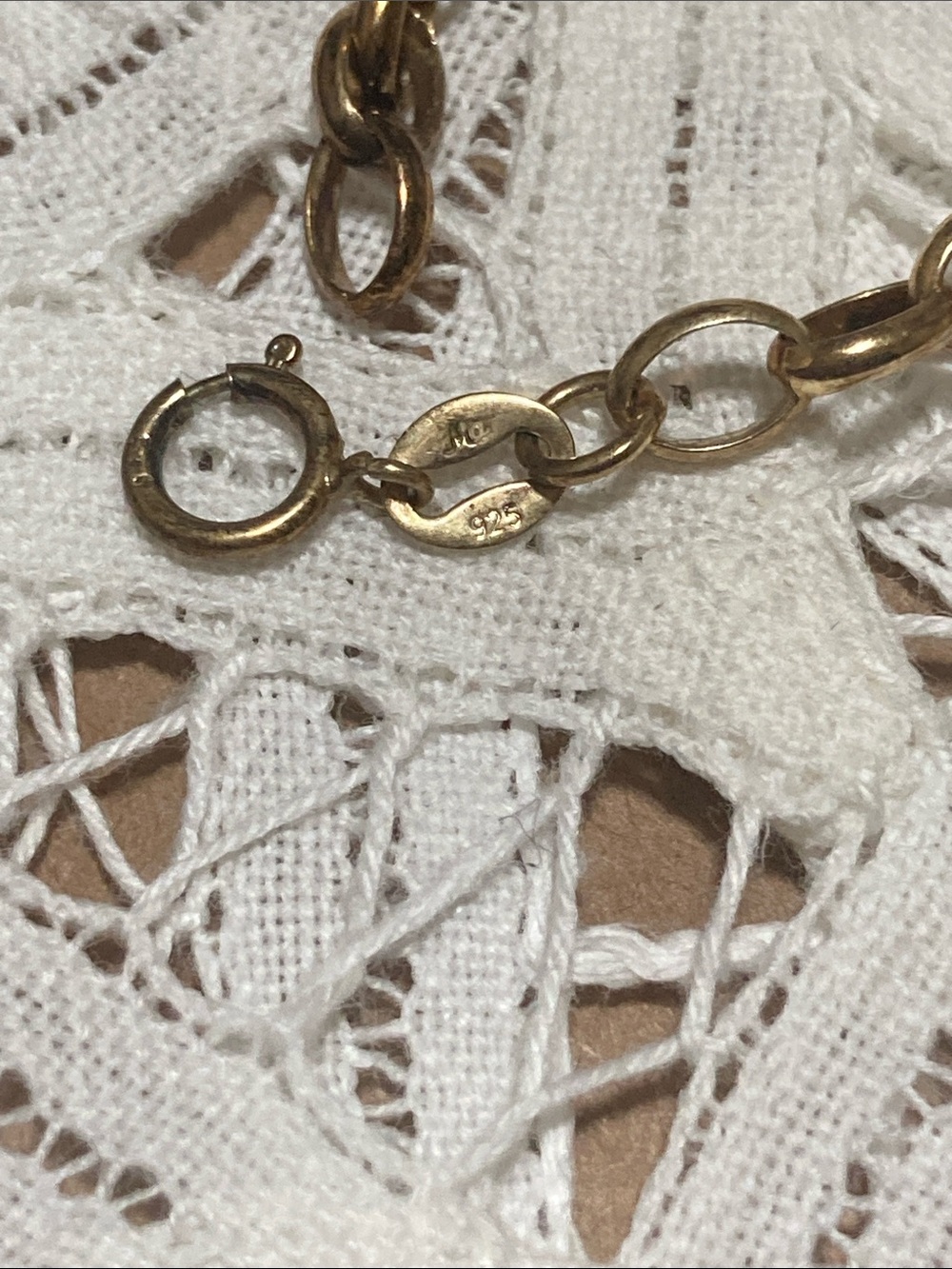 Gold Over 925 Silver Glass Heart Bead Charm Bracelet - Picture 6 of 7